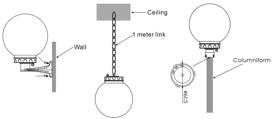 BEGLEC LED BALL OUTDOOR - INSTALAÇÃO EM SUSPENSAO - 1