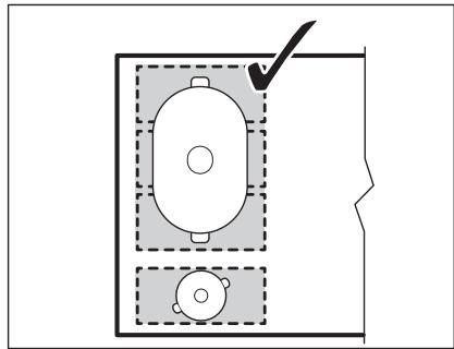 AEG-ELECTROLUX HKL65313FB - Posicion correcta del utensilio de cucina: - 1