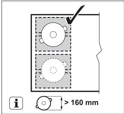 AEG-ELECTROLUX HKL65313FB - Diametre et position de l'ustensile - 2