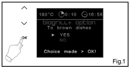 DE DIETRICH DOP1180X - - USING THE "OPTION BIOGRILL +" FUNCTION - 1