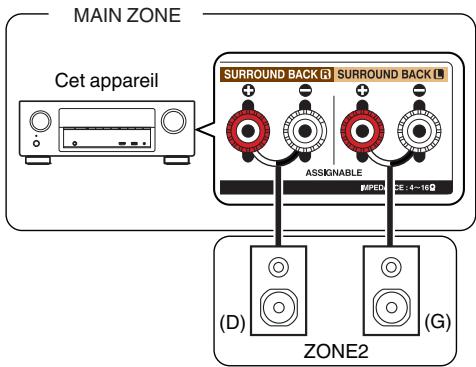 DENON AVR-X1300W - Connexion 1: connexion à l'aide d'une borne de sortie d'enceinte - 1
