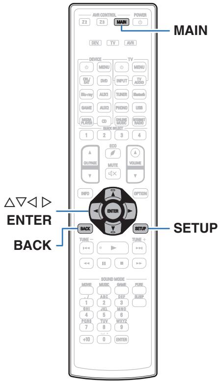 DENON AVR X4200W - Plan du menu de l'interface graphique - 1