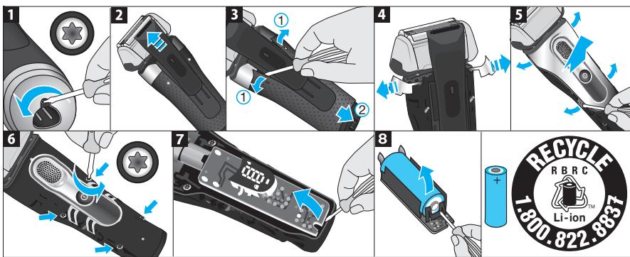 BRAUN 9291CC SERIES9 WET & DRY - Battery removal - 1