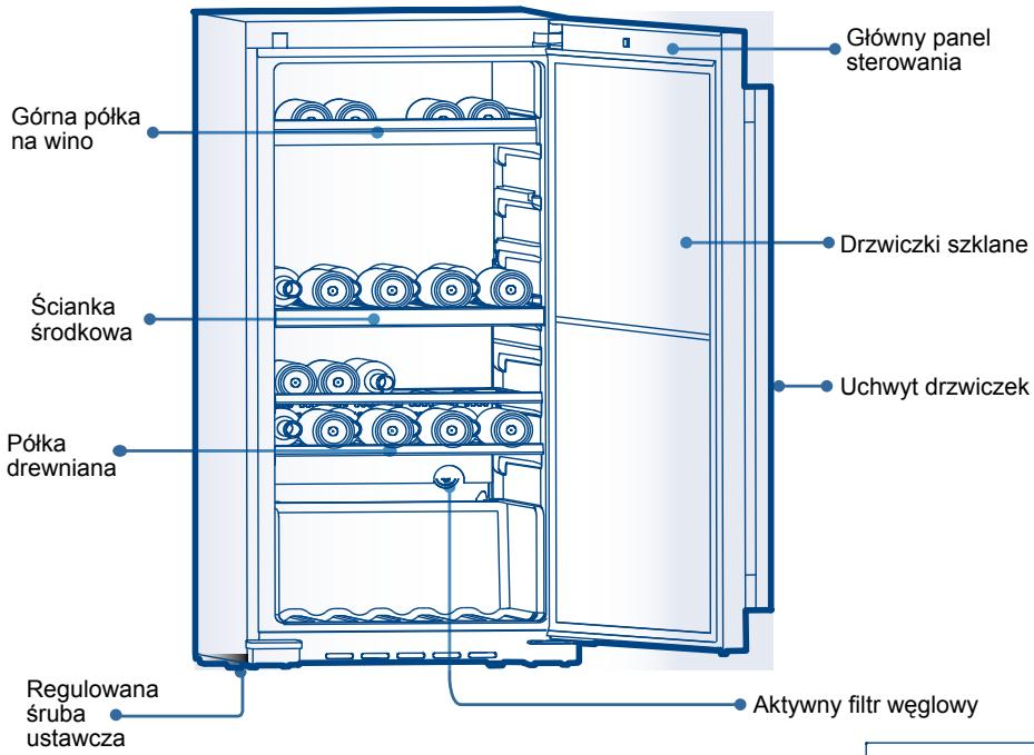 HAIER WS151GDBI - Nazwa elementów chłodziarki - 1