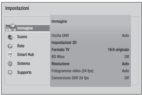 SAMSUNG BD H6500 - Accesso alla schermata Impostazioni - 1
