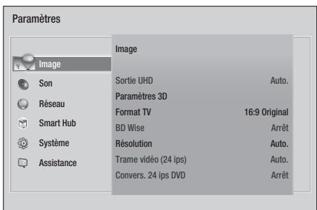 SAMSUNG BD H6500 - Accès à l'écran des paramètres - 1