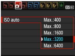 CANON EOS 1200D - MENU Réglage de la sensibilité ISO maximale pour [ISO auto] - 1