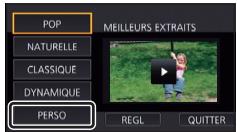PANASONIC HC-V750 - Pour configurer l'effet personnalisé - 1