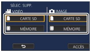 PANASONIC HC-V750 - Sélection d'un support d'enregistrement [HC-W850M]/[HC-V750M] - 1