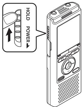 OLYMPUS VN-732PC - Faites glisser le commutateur POWER/HOLD en position [HOLD]. - 1