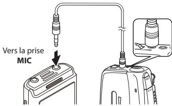 OLYMPUS WS-833 - Connectez l'enregistreur vocal à un autre périphérique à l'aide du câble de connexion KA333. - 1
