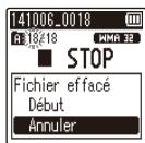 OLYMPUS WS-833 - Suppression de fichiers - 6