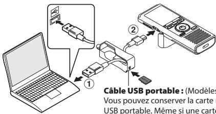 OLYMPUS WS-833 - Connexion de l'enregistreur vocal à un ordinateur - 1