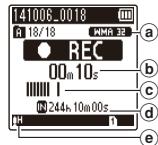 OLYMPUS WS-833 - Appuyez sur la touche REC (●) pour démarrer l'enregistrement. - 2