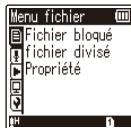 OLYMPUS WS-833 - Pendant un enregistrement/une lecture ou lorsque l'enregistreur vocal est en mode d'arrêt, appuyez sur la touche MENU. - 2