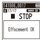 OLYMPUS WS-833 - Suppression de fichiers - 10