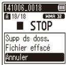 OLYMPUS WS-833 - Suppression de fichiers - 2