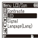 OLYMPUS WS-833 - Appuyez sur la touche OK pour déplacer le curseur sur l'élément de configuration souhaité. - 4