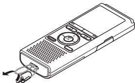 OLYMPUS WS-833 - Retirez une courroie du câble USB portable. - 2