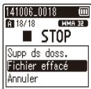 OLYMPUS WS 833 - Suppression de fichiers - 4