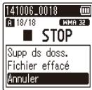 OLYMPUS WS 833 - Suppression de fichiers - 2