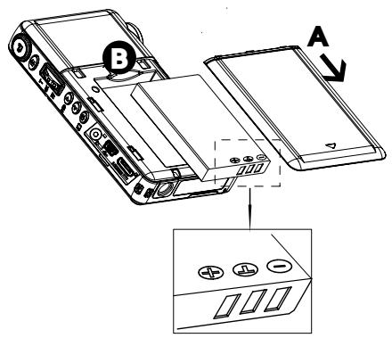 TOSHIBA CAMILEO S10 - Insertion de la batterie - 1