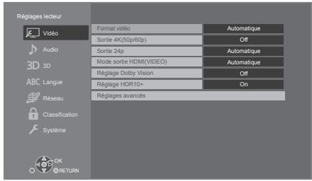 PANASONIC DP-UB450 - Menu de réglage - 1