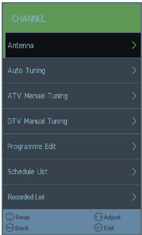 AKAI ATE-43B6344K - ATE-55B5544K - Menu principal - 2