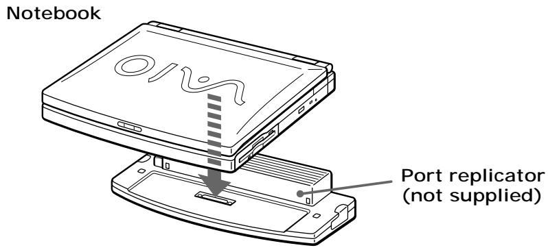 SONY PCGA-WMS5 - Attaching notebook to port replicator - 1