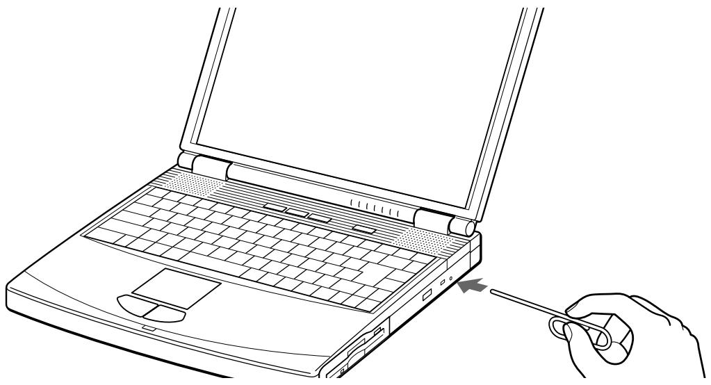 SONY PCGA-WMS5 - Manually removing a disc - 1