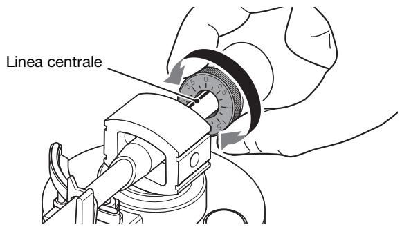 YAMAHA MUSICCAST VINYL 500 - Girare l'anello del contrappeso in modo che l'indicazione "0" sua allineata con la linea centrale dell'estremità posteriore del braccio. - 1