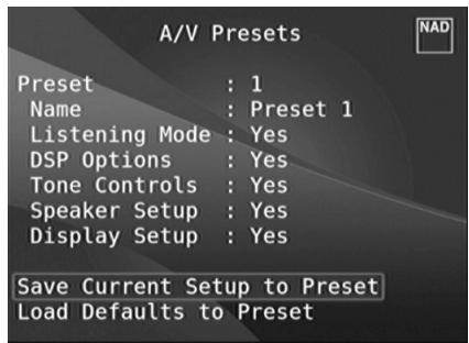 NAD T758 V3 - FONCTIONNEMENT DUT 758 - MENU DE CONFIGURATION - 1