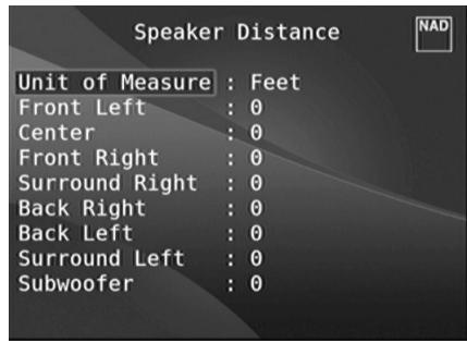 NAD T758 V3 - SPEAKER DISTANCE (DISTANCE DES HAUT-PARLEURS) - 1