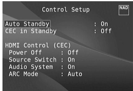 NAD T758 V3 - CONTROL SETUP (CONFIGURATION DE LA COMMANDE) - 1