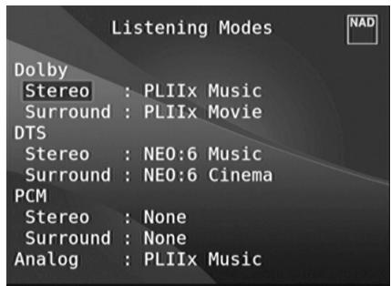 NAD T758 V3 - MODES D'ÉCOUTE (LISTENING MODES) - 1
