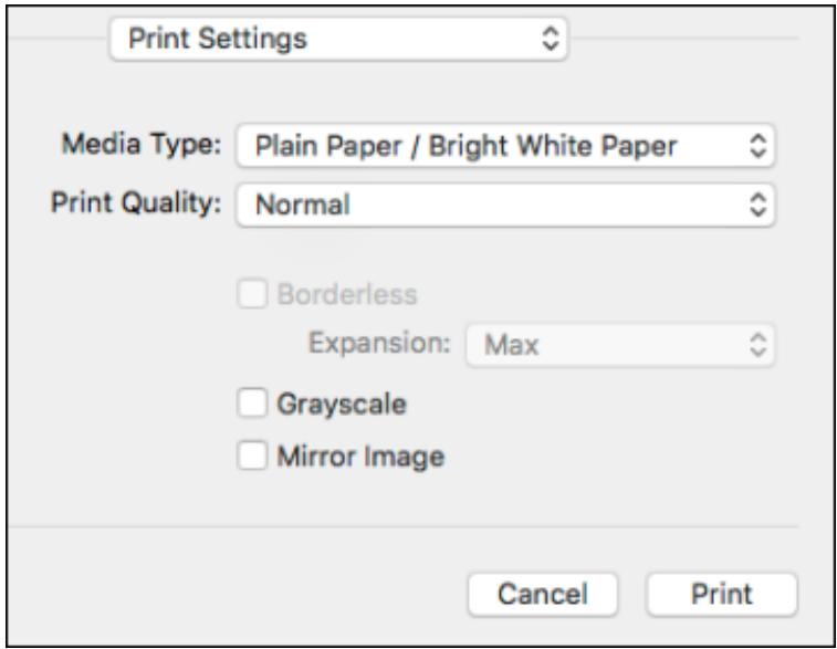 EPSON WORKFORCE WF-2850DWF - Printing Your Document or Photo - Mac - 1