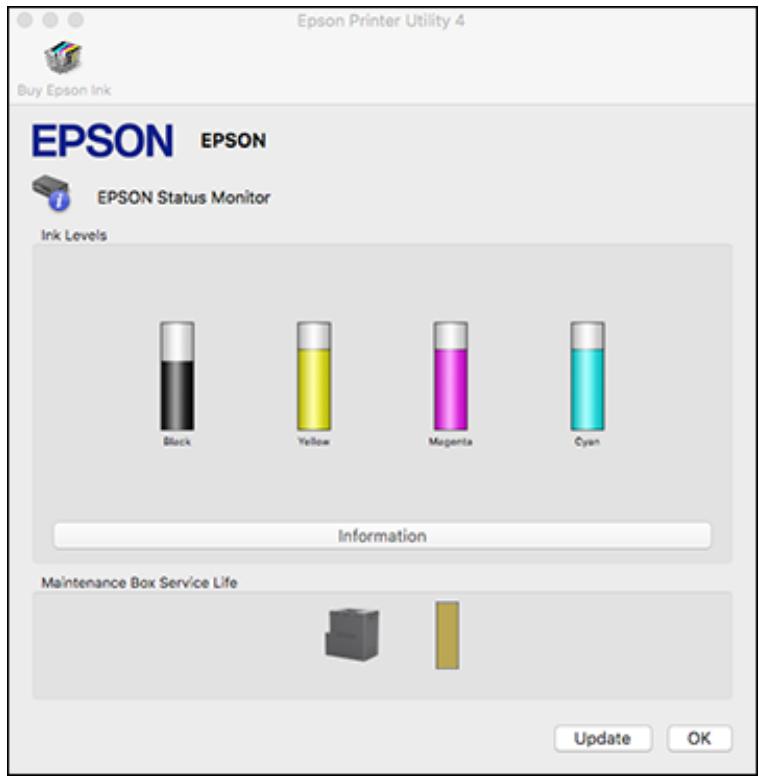 EPSON WORKFORCE WF-2850DWF - Checking Cartridge and Maintenance Box Status - Mac - 1