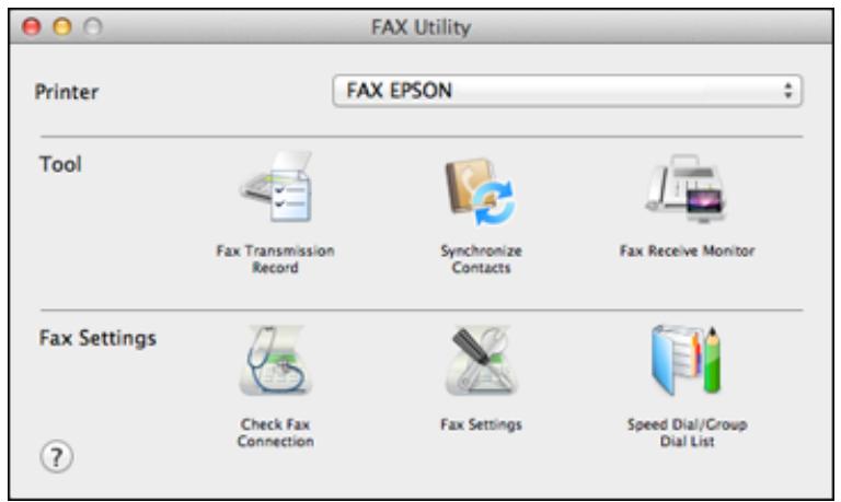 EPSON WORKFORCE WF-2850DWF - Setting Up Fax Features Using the Fax Utility - Mac - 1