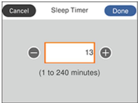 EPSON WORKFORCE WF-2850DWF - Changing the Sleep Timer Settings - 1