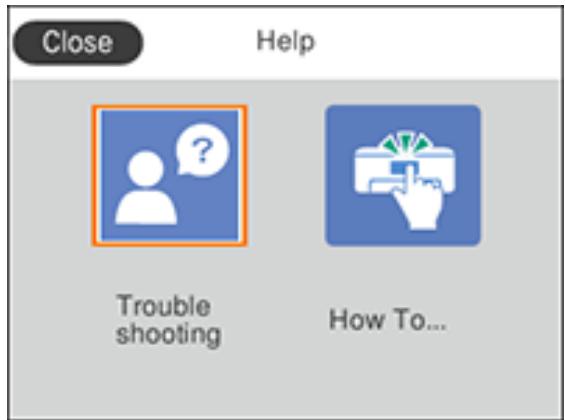 EPSON WORKFORCE WF-2850DWF - Viewing the Help Screen - 1