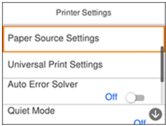 EPSON WORKFORCE WF-2850DWF - Selecting the Default Paper Source Settings - 1
