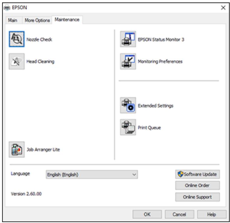 EPSON WORKFORCE WF-2850DWF - Changing the Language of the Printer Software Screens - 1