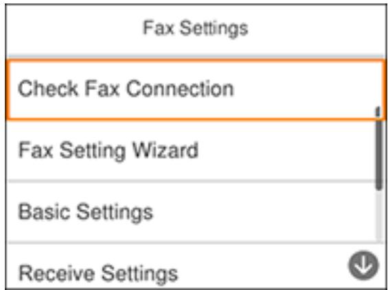EPSON WORKFORCE WF-2850DWF - Select Settings > General Settings > Fax Settings. - 1