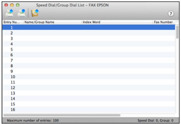 EPSON WORKFORCE WF-2850DWF - Setting Up Speed/Group Dial Lists Using the Fax Utility - Mac - 2