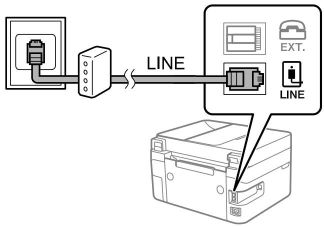 EPSON WORKFORCE WF-2850DWF - Connecting a Telephone or Answering Machine - 2