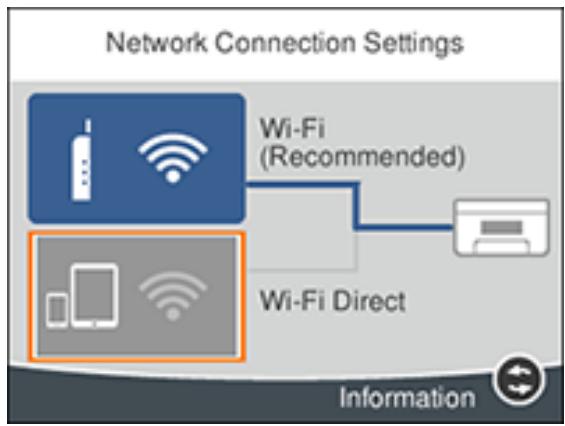 EPSON WORKFORCE WF-2850DWF - Selecting Wireless Network Settings from the Control Panel - 1
