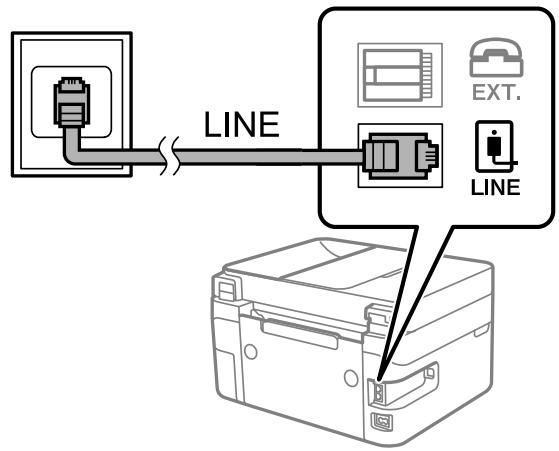 EPSON WORKFORCE WF-2850DWF - Connecting a Telephone or Answering Machine - 1