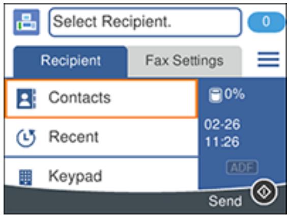 EPSON WORKFORCE WF-2850DWF - Creating a Contact - 1
