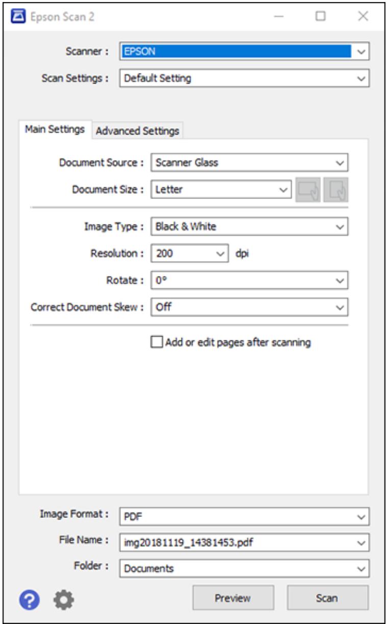 EPSON WORKFORCE WF-2850DWF - Starting a Scan Using the Epson Scan 2 Icon - 1
