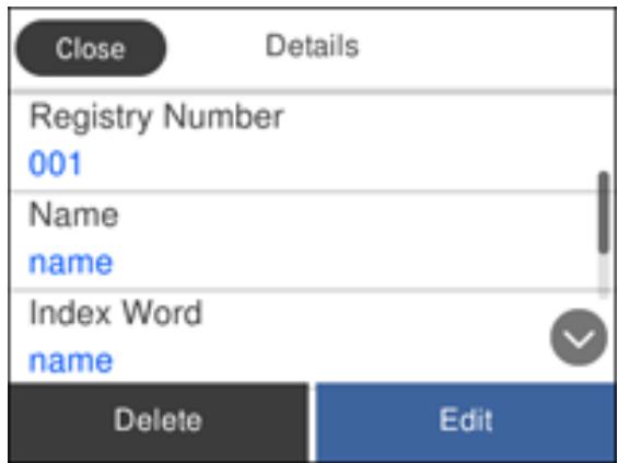 EPSON WORKFORCE WF-2850DWF - Editing or Deleting a Contact - 2